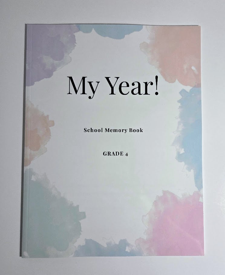 My Year - School Memory Book - Fourth (4th) Grade - Watercolor