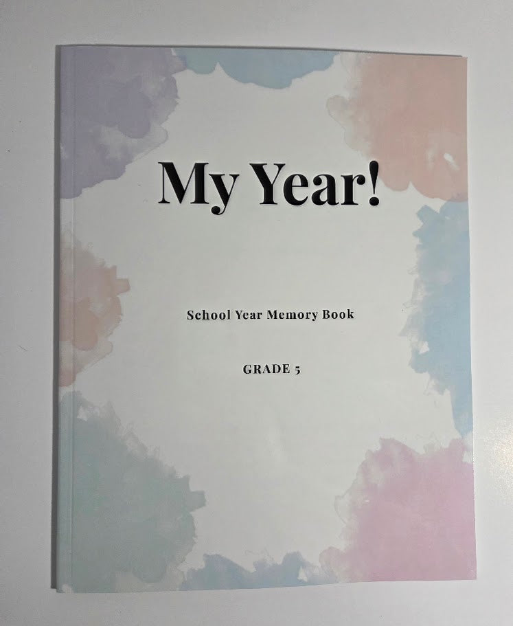 My Year - School Memory Book - Fifth (5th) Grade - Watercolor