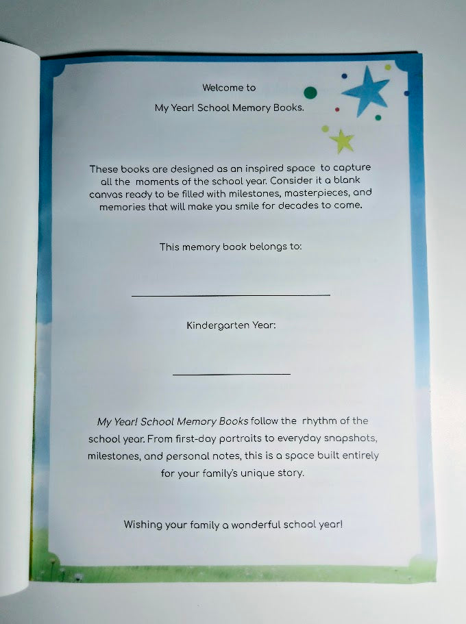 My Year School Memory Book - Kindergarten - Standard